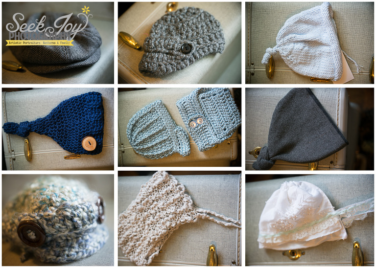vintage hats and bonnets for newborn photography